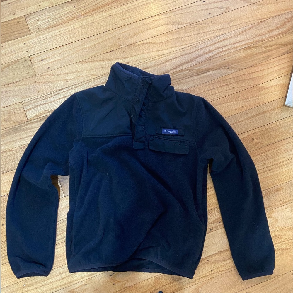Boys Columbia PFG black pullover sweatshirt size small with tiny pocket